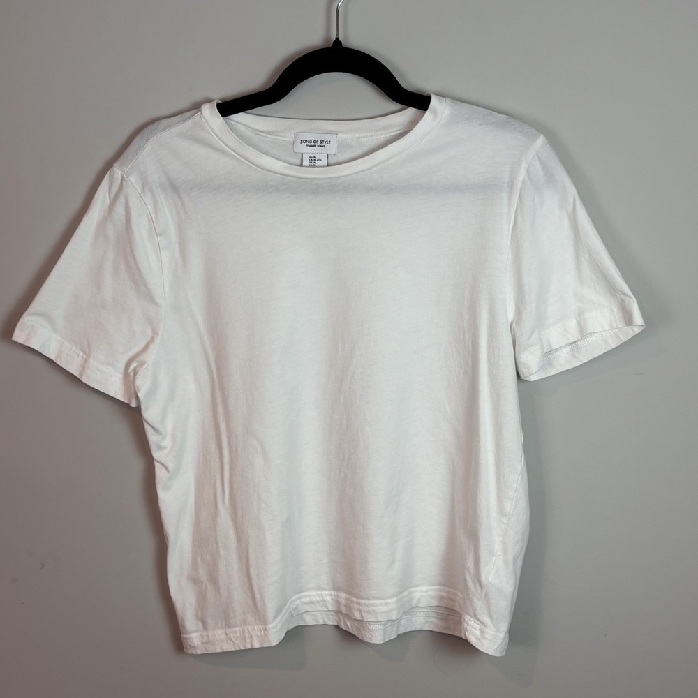 Song Of Style Aimee Song Women's 100% Cotton White Short Sleeve Tee XL Classic